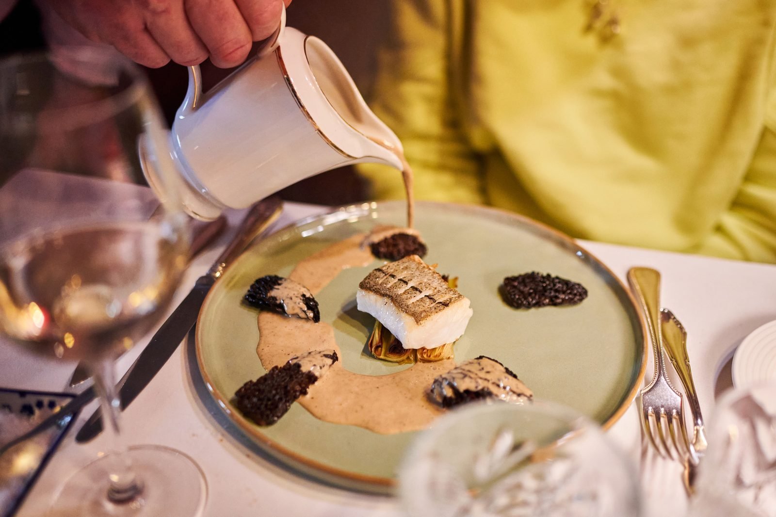 Hoofdgerecht van chef Jan Stams in restaurant De Amshoff